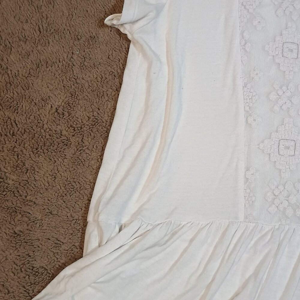 American Eagle/Soft & Sexy Tee/Womens Small/White/Ruffle Detail Top** - Picture 3 of 7